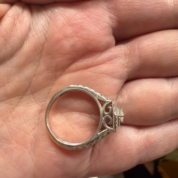 Zales Silver Teardrop Halo Ring - Picture 6 of 6